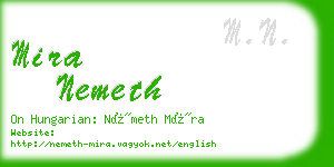 mira nemeth business card